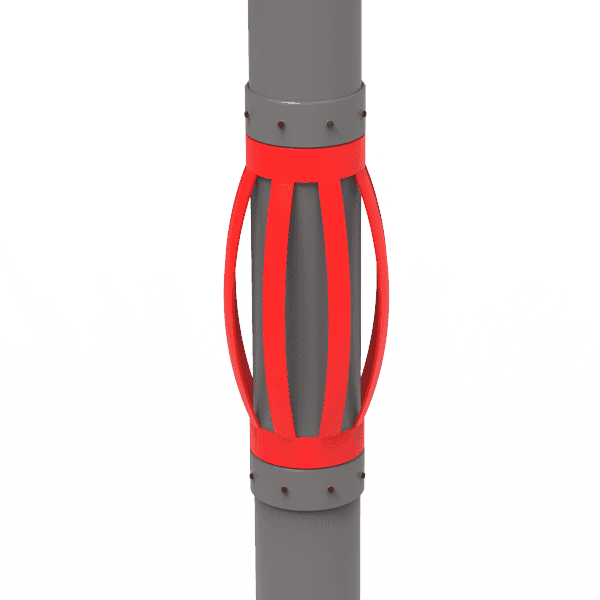 A bow spring centralizer is fixed on the casing pipe.