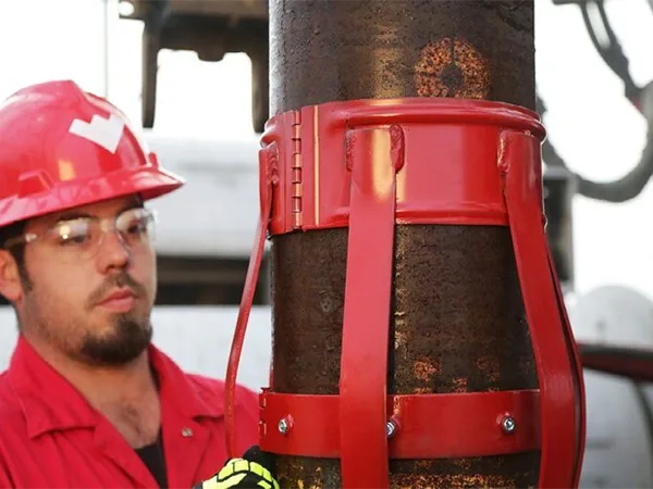 Bow spring centralizers being installed into a wellbore