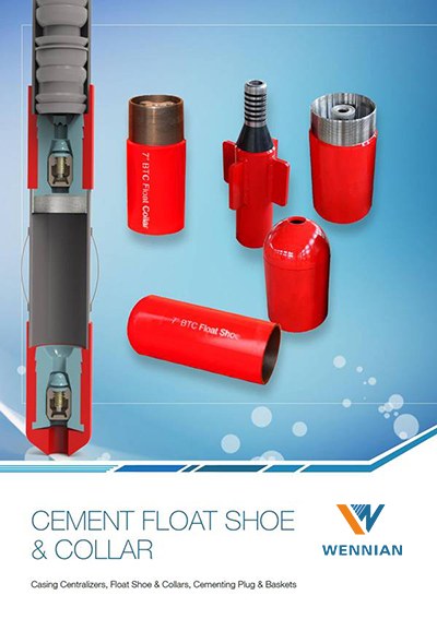 Several different types of cement float collars and float shoes on the cover