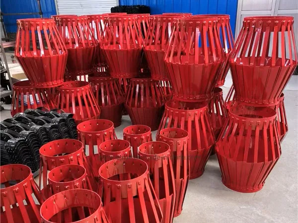 Neatly placed cementing baskets
