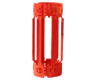 A red color hinged non-welded positive casing centralizer with U-profiles bows.