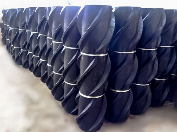 Neatly stacked rubber centralizers