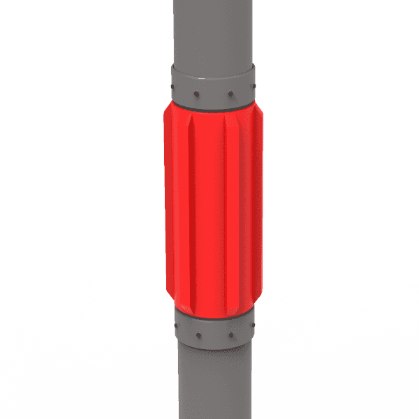 A solid rigid centralizer is fixed on the casing pipe.