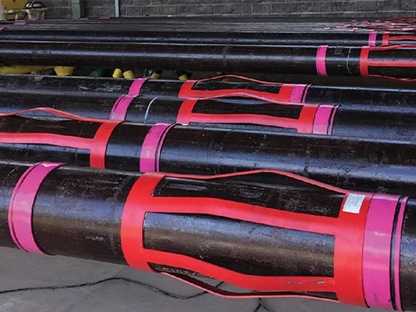 Stop collars installed on casing string