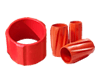 A red color straight vane and three spiral vane solid rigid centralizer
